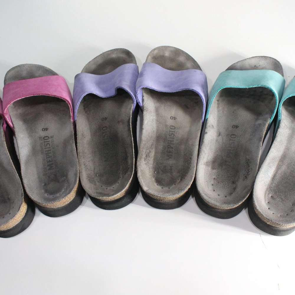 3 Pairs Mephisto Hanka Suede Leather Sandals Slides Womens Size 40